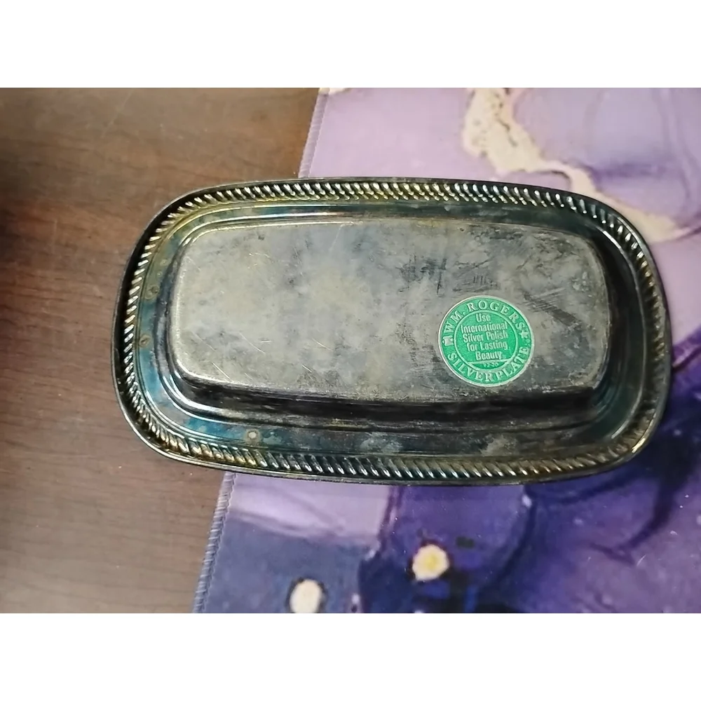 w.m.rogers mfg silverplate butter dish